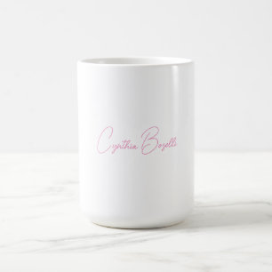 Minimalist Modern Plain Calligraphy Add Name Coffee Mug