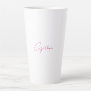  Minimalist Modern Plain Calligraphy Add Name Latte Mug