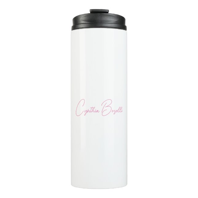  Minimalist Modern Plain Calligraphy Add Name Thermal Tumbler (Front)