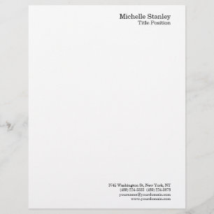 Minimalist Modern Plain  Custom Letterhead