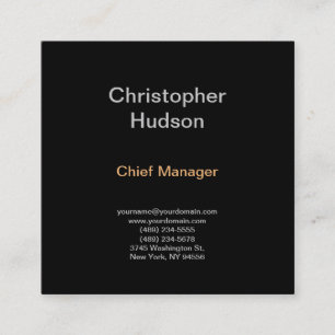 Minimalist Modern Plain Simple Black Square Business Card