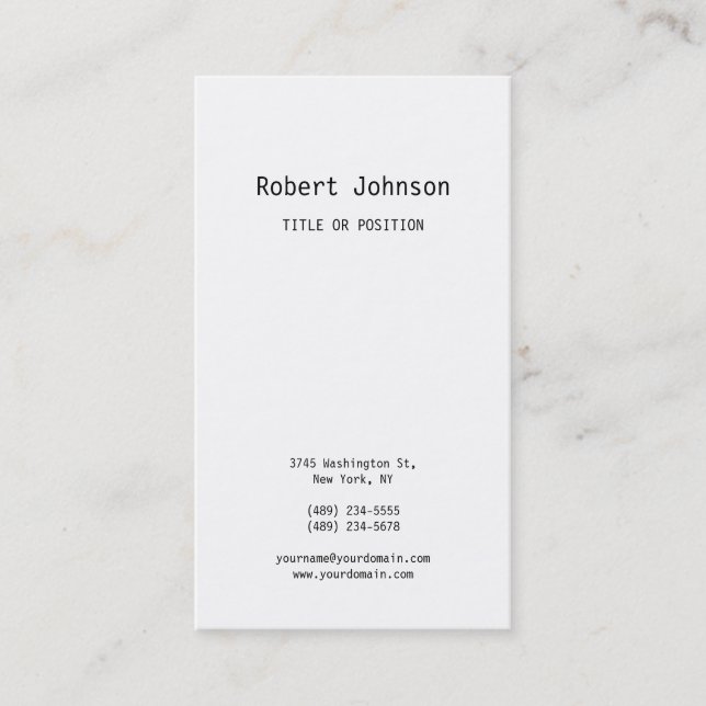 Minimalist Modern Plain Simple Unique Professional Business Card (Front)