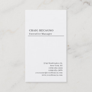 Minimalist Modern Plain Trendy Black White Business Card