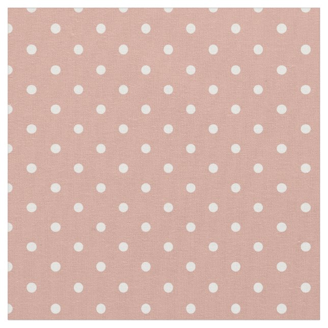 Minimalist Modern Polka Dot Girly Pink Rose Fabric (Close Up)