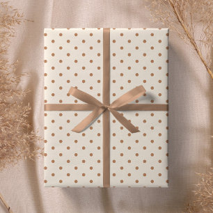 Minimalist Modern Polka Dot Warm Neutral Beige Wrapping Paper