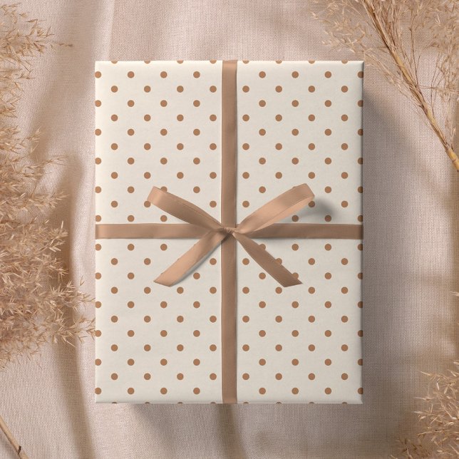 Minimalist Modern Polka Dot Warm Neutral Beige Wrapping Paper (Creator Uploaded)