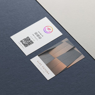 Minimalist Modern Pro Design Architecture Qr Code Business Card