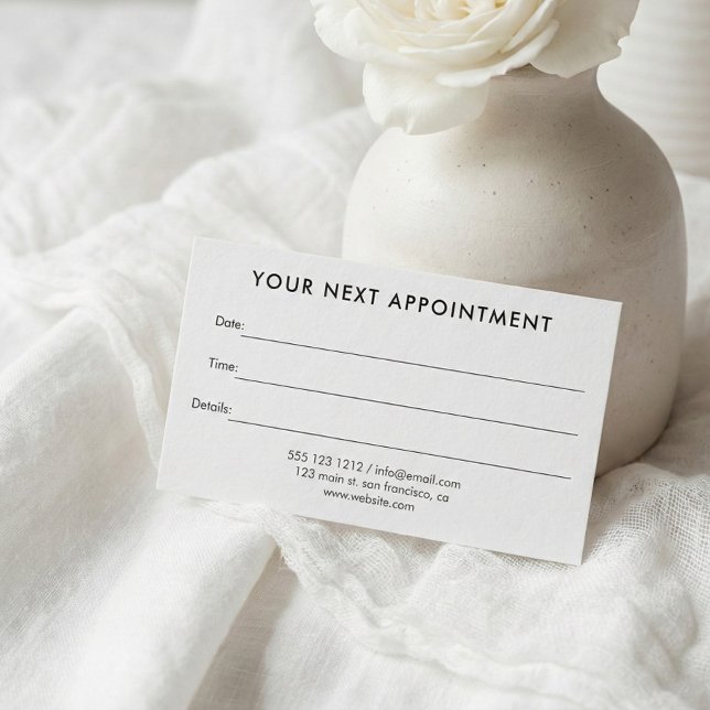Minimalist Modern Professional Appointment Card (Creator Uploaded)