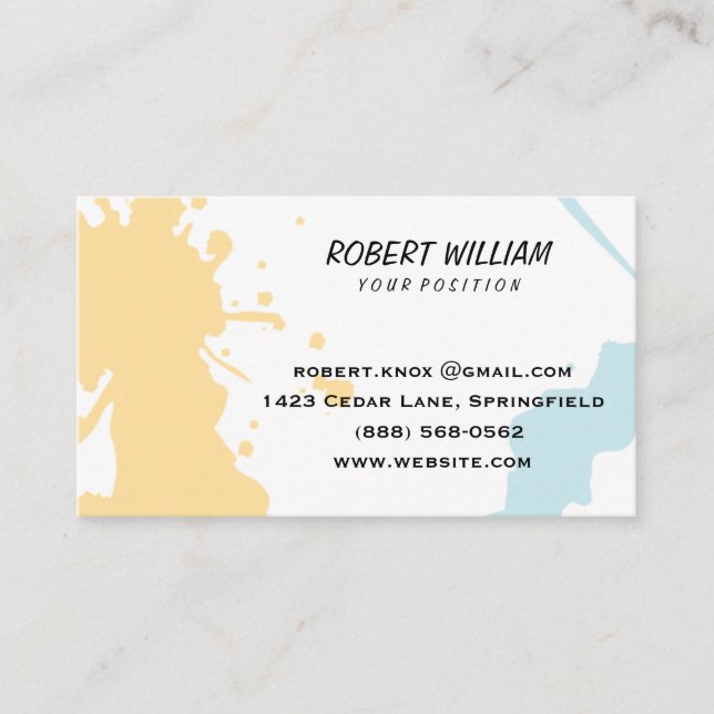 Minimalist Modern Professional Artist Qr Code Business Card (Front)