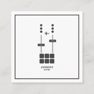 Minimalist Modern Professional Audio Engineer DJ Square Business Card