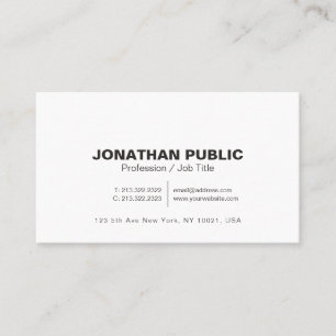 Minimalist Modern Professional Black White Matte Business Card
