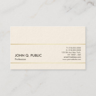Minimalist Modern Professional Cream Simple Design Business Card