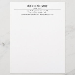 Minimalist Modern Professional Creative Custom Letterhead