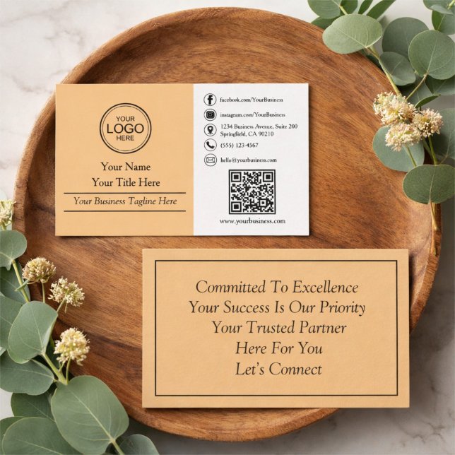 Minimalist Modern Professional Custom QR Code Business Card (Creator Uploaded)