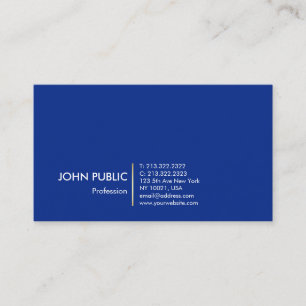 Minimalist Modern Professional Design Blue Gold Business Card