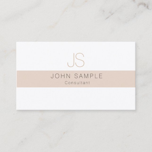 Minimalist Modern Professional Elegant Monogram Business Card (Front)