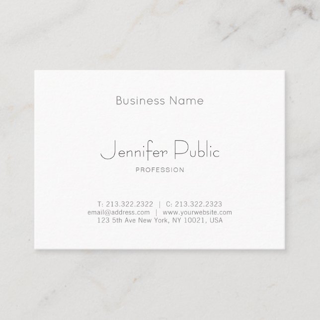 Minimalist Modern Professional Elegant Template Business Card (Front)