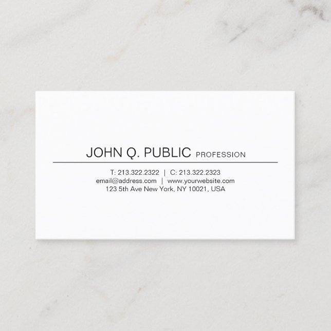 Minimalist Modern Professional Elegant Trendy Business Card (Front)