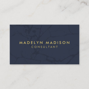Minimalist Modern Professional Gold Navy Blue Business Card