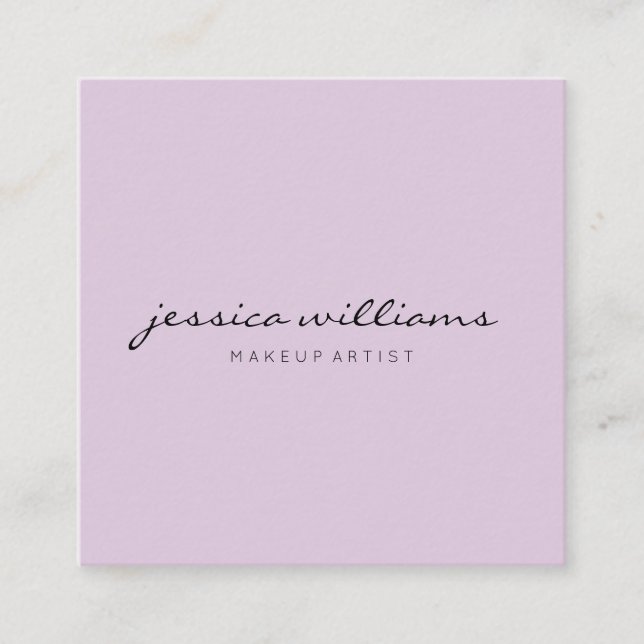Minimalist Modern Professional Pastel Purple Square Business Card (Front)