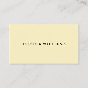 Minimalist Modern Professional Pastel Yellow Business Card