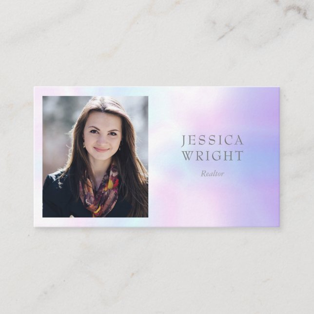 Minimalist Modern Professional Photo Business Card (Front)
