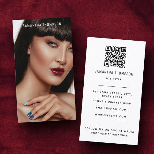 Minimalist Modern Professional Photography QR Code Business Card