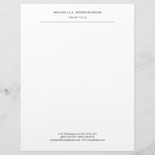 Minimalist Modern Professional Plain Custom Letterhead