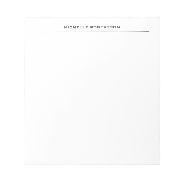 Minimalist Modern Professional Plain Simple Notepad (Front)