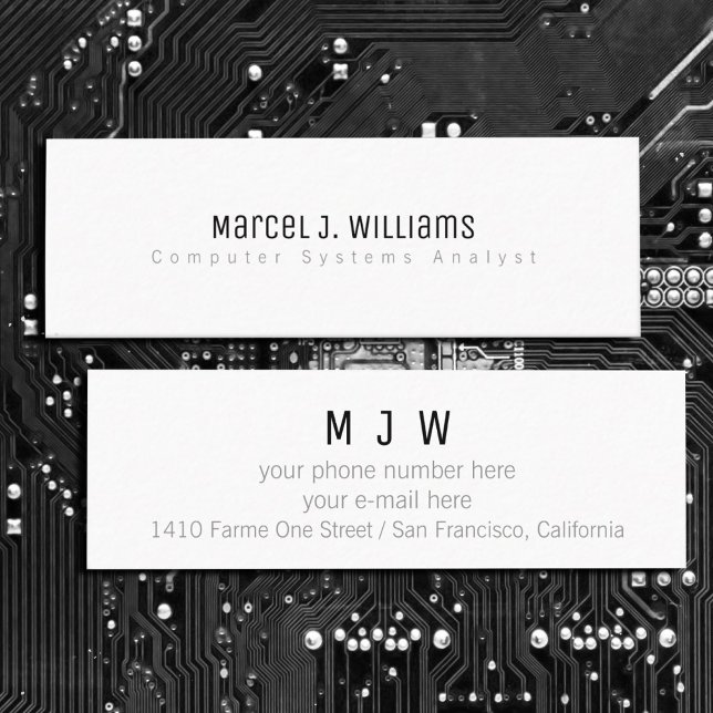 Minimalist Modern professional simple plain white Mini Business Card (Creator Uploaded)