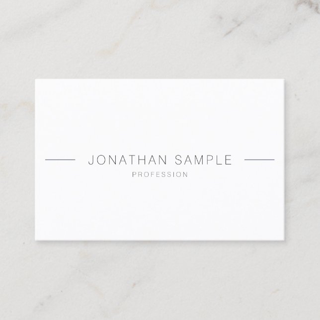 Minimalist Modern Professional Simple Template Top Business Card (Front)