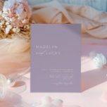 Minimalist Modern Purple Lavender QR Code Wedding Invitation<br><div class="desc">Minimal & modern lavender wedding QR code invitation.</div>
