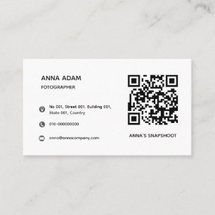 Minimalist, Modern, QR Code Business Card