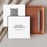 Minimalist Modern QR Code Square Business Card<br><div class="desc">Minimalist and modern business card featuring custom QR Code.</div>