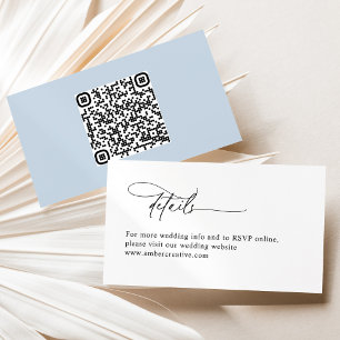 Minimalist Modern QR Code Wedding Enclosure Card