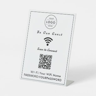 Minimalist Modern QR Code WiFi Sign