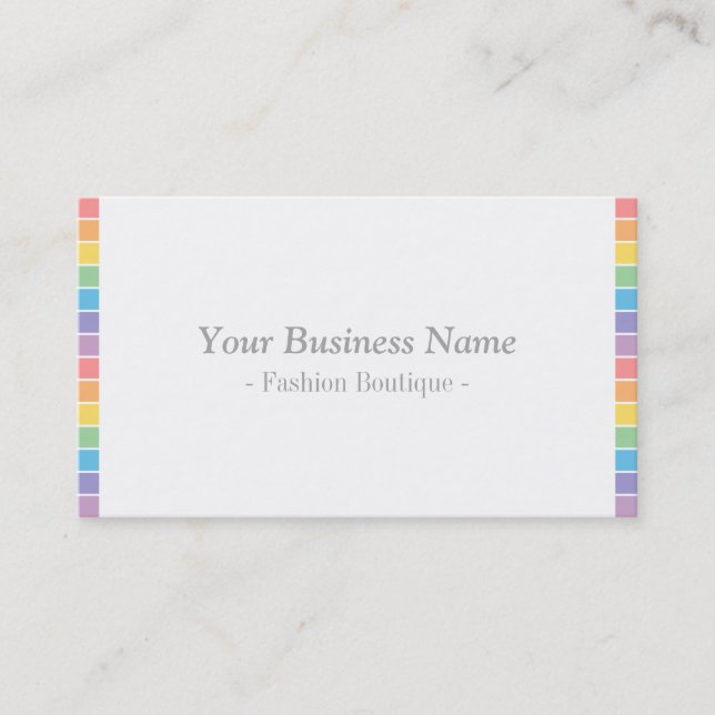 Minimalist Modern Rainbow Fashion Stylist Business Card (Front)