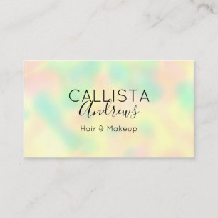 Minimalist Modern Rainbow Holograph Salon Business Business Card