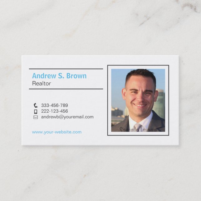 Minimalist Modern Realtor Photo Business Cards (Front)