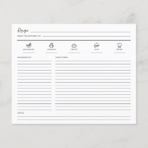 Minimalist Modern Recipe Sheet Cookbook Page