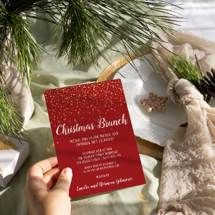 Minimalist Modern Red Christmas Brunch Invitation