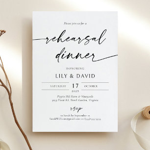 Minimalist Modern Rehearsal Dinner  Invitation