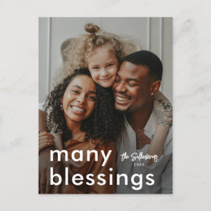 Minimalist Modern Religious Christmas Photo Holiday Postcard