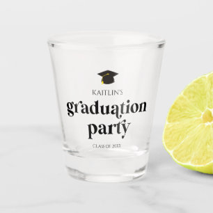 Minimalist Modern Retro Graduation Party Shot Glass