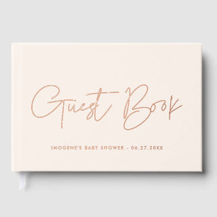 Minimalist modern Rose Gold Foil Baby shower Guest Book