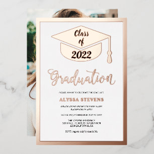 Minimalist modern rose gold graduation photo