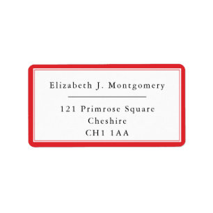 Minimalist Modern Rose Red Return Address Label