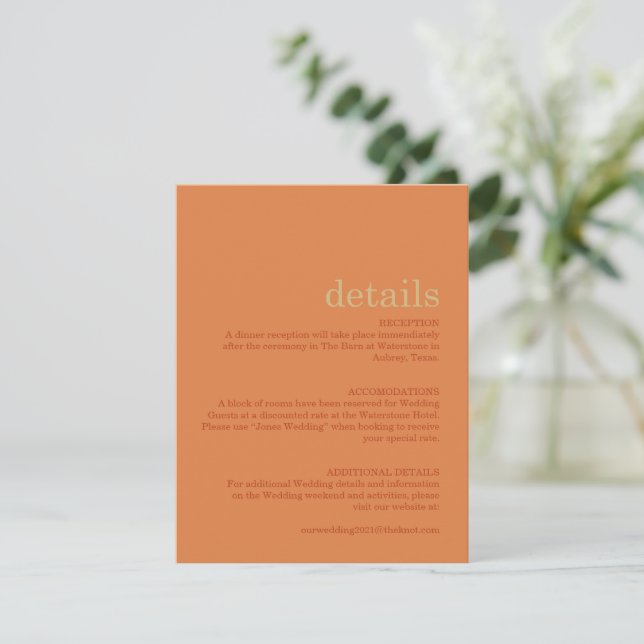 Minimalist Modern Rust Details Card (Standing Front)