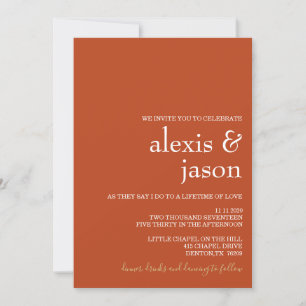 Minimalist Modern Rust Wedding Invitation