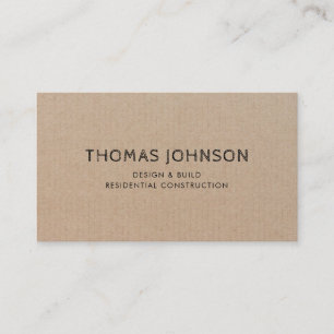 Minimalist Modern Rustic Construction Business Car Business Card